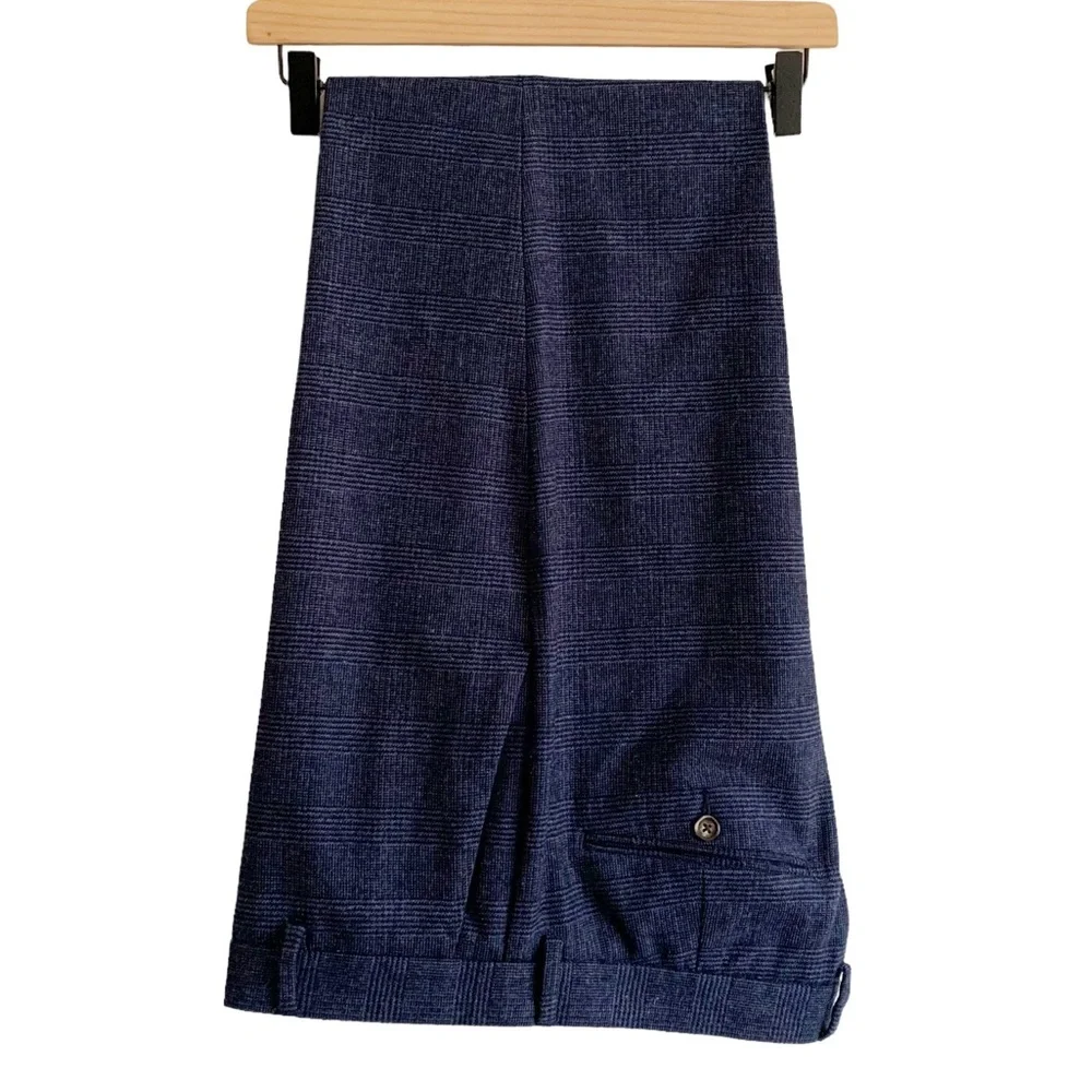 J. Crew Navy Plaid Wool Blend Ludlow Slim Fit Pants (Academia Grandpa Preppy)